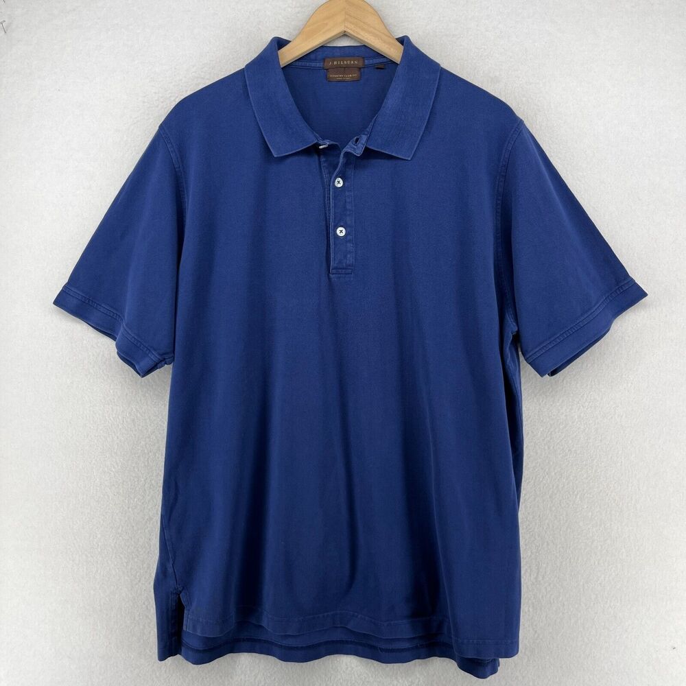 J.HILBURN Shirt Mens 2XL Country Club Fit Polo Golf Performance Pique Blue
